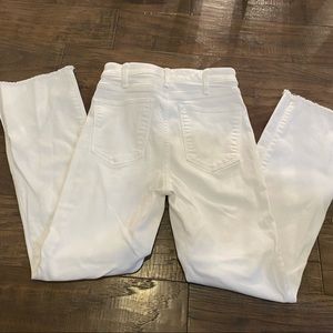 White Abercrombie High Rise Ankle Flare